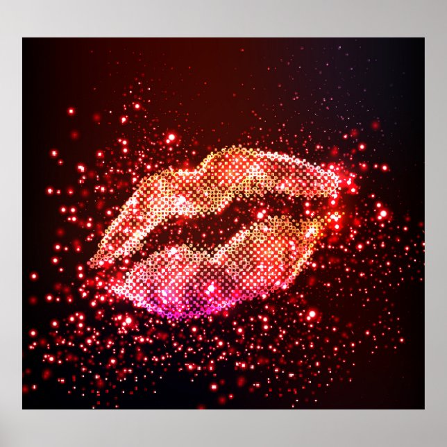 Póster Ilustracion Lip Editable: Diseño Gráfico Simple (Frente)
