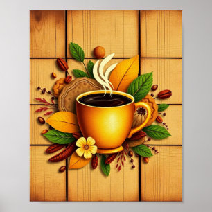 Póster Ilustración Moderna de Café