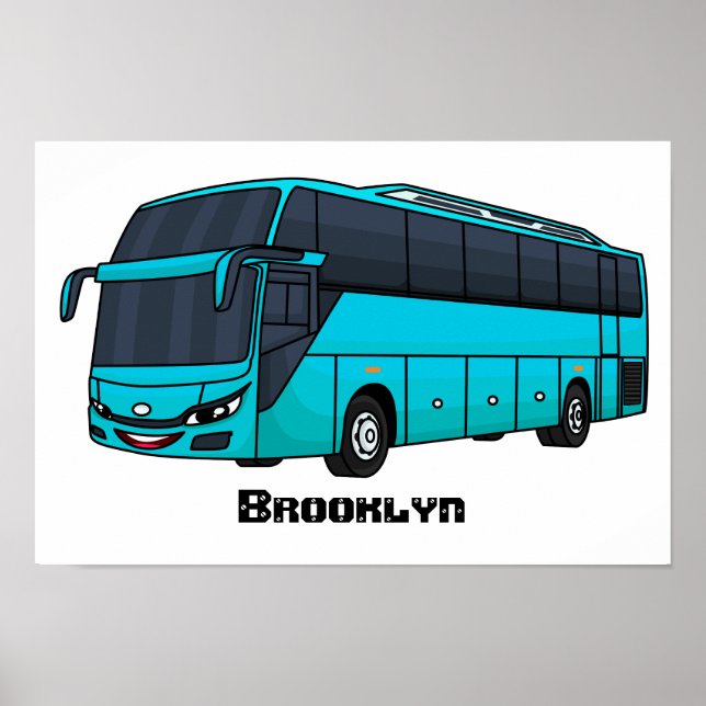 Póster Ilustracion moderno de personalizado de autobús de (Frente)