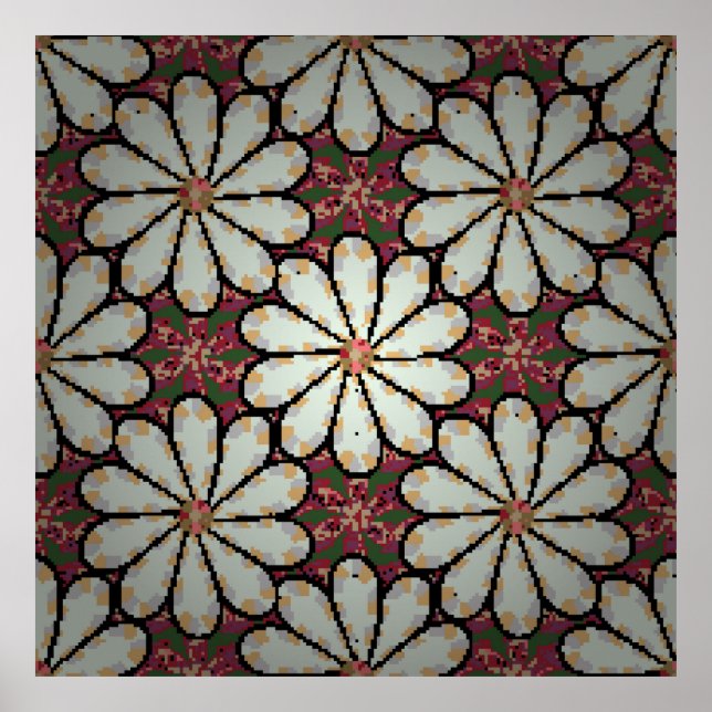 Póster Ilustracion Motley. Pequeñas flores de colores. Sp (Frente)