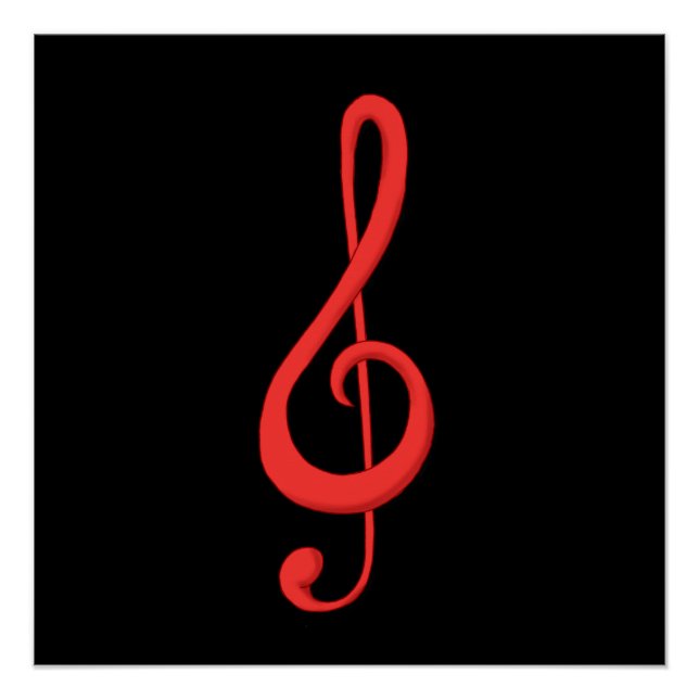 Póster Ilustracion musical rojo trébol. (Anverso)