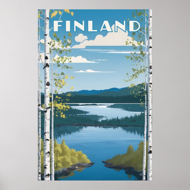Póster Ilustracion Natural de Finlandia (Frente)