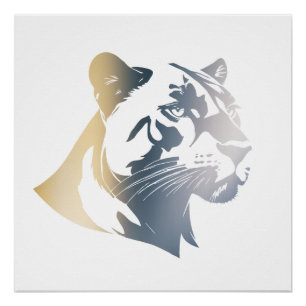 Póster Ilustracion natural de la fauna silvestre Panther 