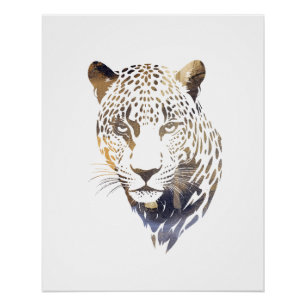 Póster Ilustracion natural de la fauna silvestre Panther 