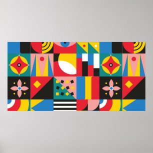 Póster Ilustración Neo Geométrica. Formas y patrones geom