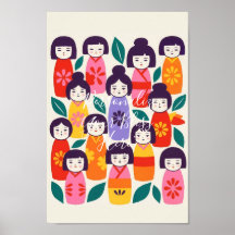 Ilustración nórdica-japonesa –KOKESHI