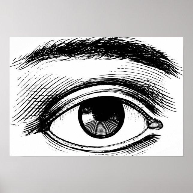 Póster Ilustracion ocular vintage (Frente)