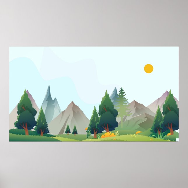 Póster Ilustracion paisajístico (Frente)