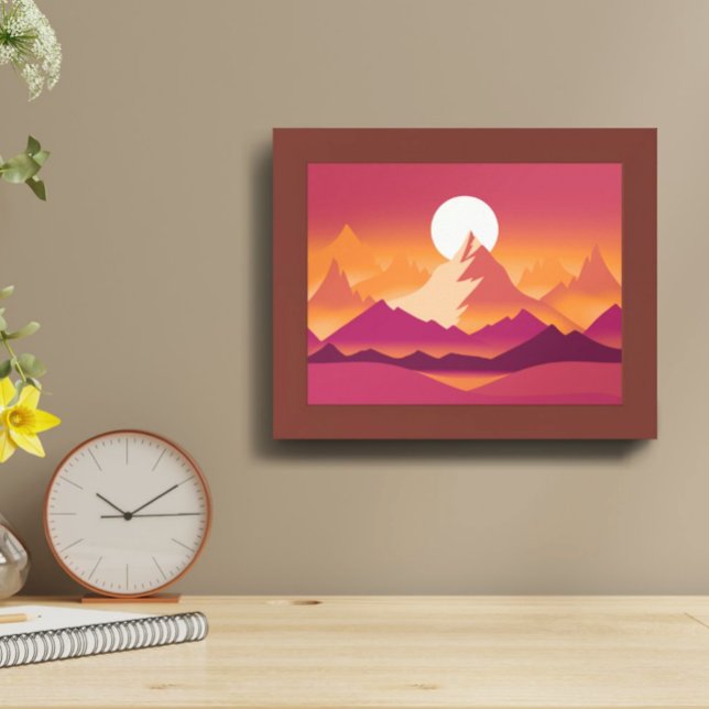 Póster Ilustracion paisajístico Desert Sun Mountain Peaks (Subido por el creador)