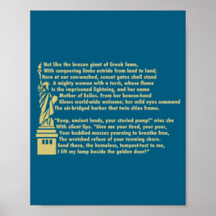 Póster Ilustración patriótica Estatua de la Libertad Nuev