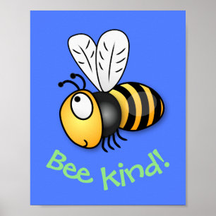 Póster Ilustracion personalizado amable de abejas feliz