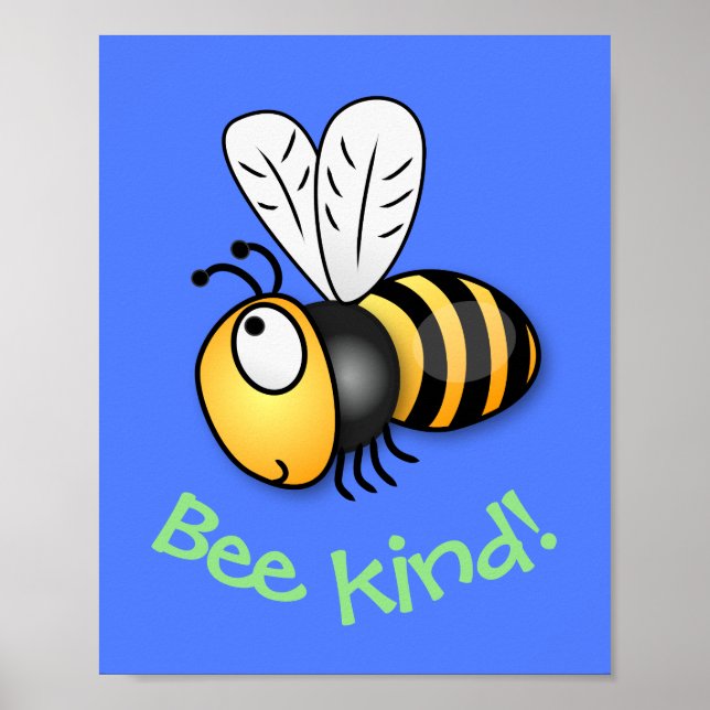 Póster Ilustracion personalizado amable de abejas feliz (Frente)