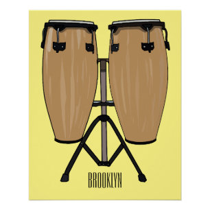 Póster Ilustracion personalizado Bongo drum