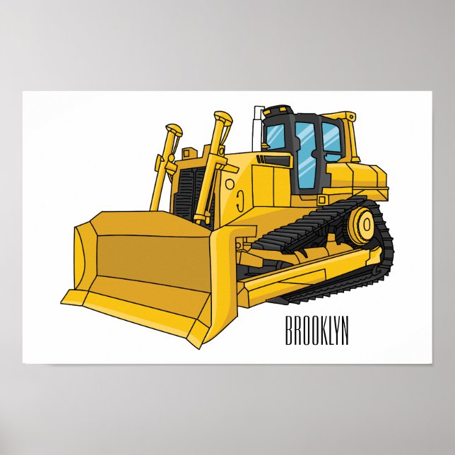 Póster Ilustracion personalizado Bulldozer (Frente)