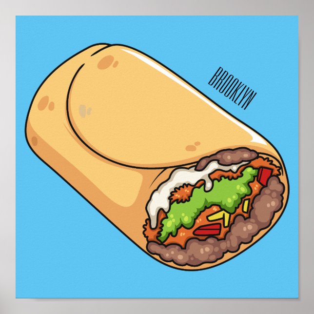 Póster Ilustracion personalizado Burrito (Frente)