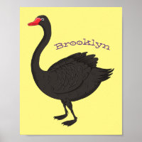Ilustracion personalizado cisne negro