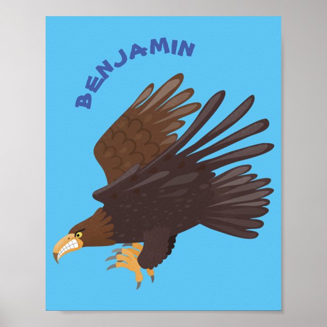 Póster Ilustracion personalizado de águila dorada diverti (Frente)