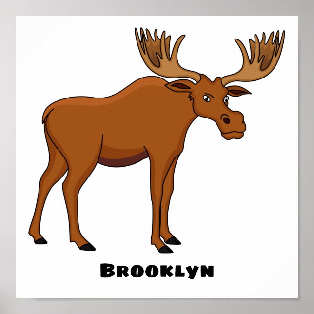Póster Ilustracion personalizado de alce gracioso (Frente)