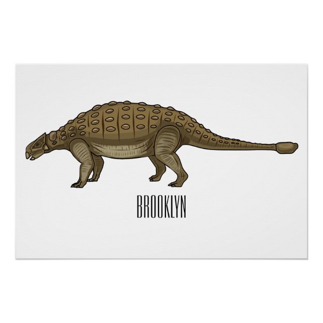 Póster Ilustracion personalizado de Ankylosaurus (Anverso)