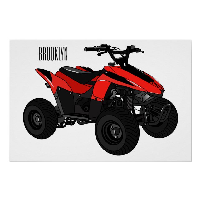 Póster Ilustracion personalizado de atv de cuatro bicicle (Anverso)