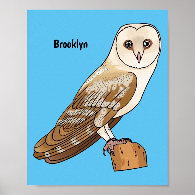 Póster Ilustracion personalizado de aves de búho de Barn (Frente)
