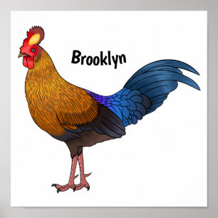 Póster Ilustracion personalizado de aves de Sri Lanka