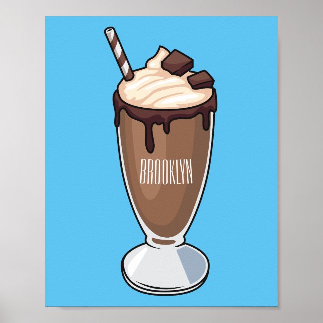 Póster Ilustracion personalizado de batido de chocolate (Frente)