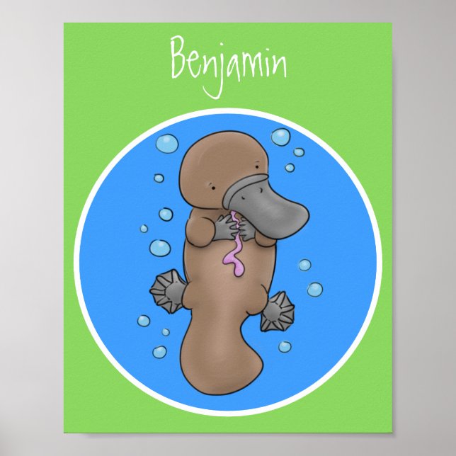 Póster Ilustracion personalizado de bebé de plaquypus fel (Frente)