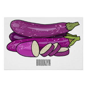Póster Ilustracion personalizado de berenjenas