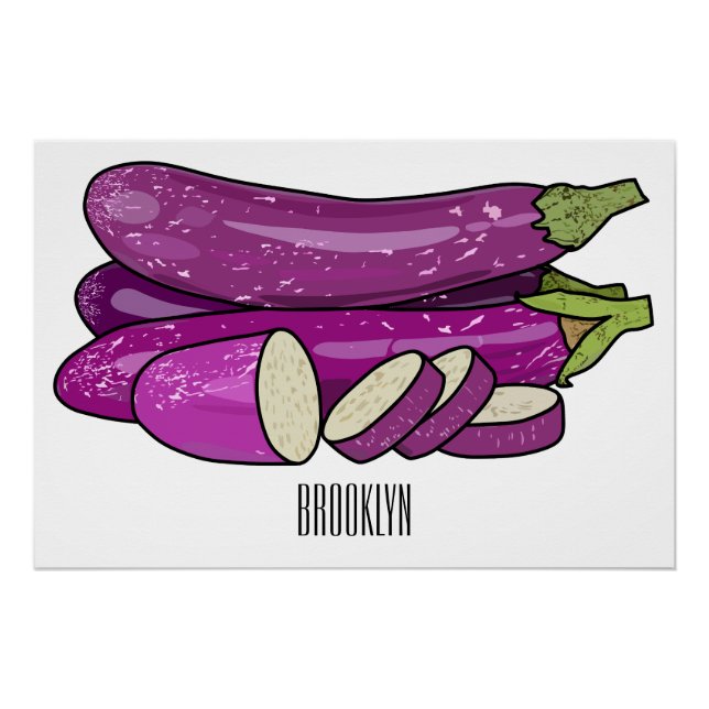 Póster Ilustracion personalizado de berenjenas (Anverso)