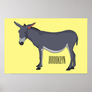 Póster Ilustracion personalizado de burro