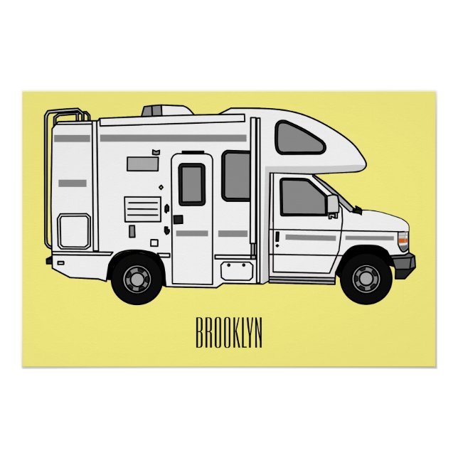 Póster Ilustracion personalizado de Campervan (Anverso)