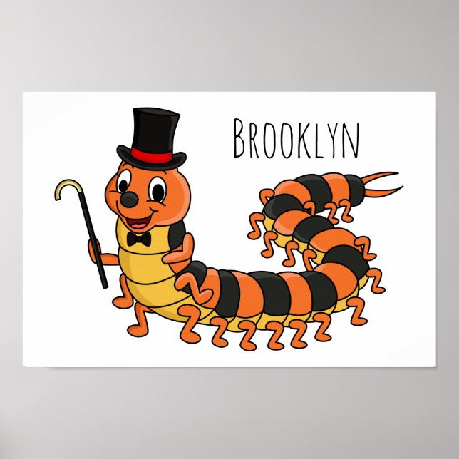 Póster Ilustracion personalizado de centipede gracioso (Frente)