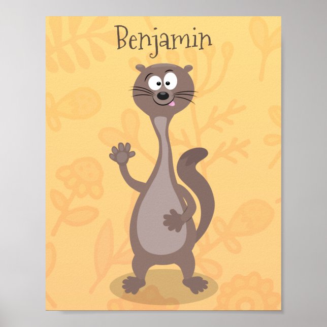 Póster Ilustracion personalizado de comadreja divertida (Frente)