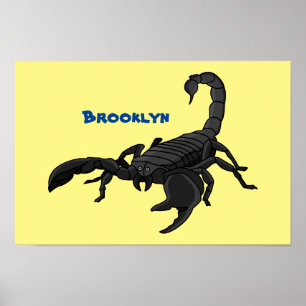Póster Ilustracion personalizado de escorpión hambriento