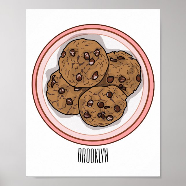 Póster Ilustracion personalizado de galletas de chocolate (Frente)