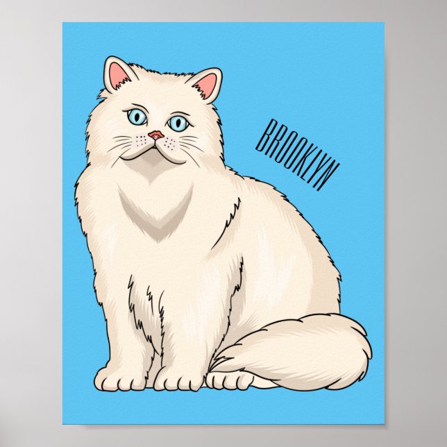 Póster Ilustracion personalizado de gato persa (Frente)