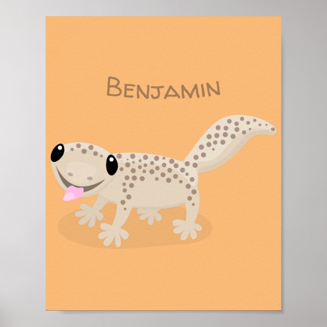 Póster Ilustracion personalizado de gecko de color marrón (Frente)
