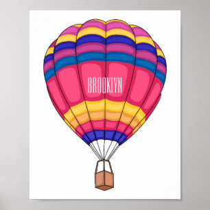 Póster Ilustracion personalizado de globo aerostático