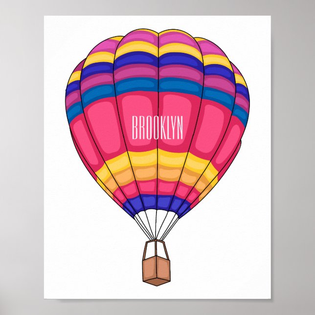 Póster Ilustracion personalizado de globo aerostático (Frente)
