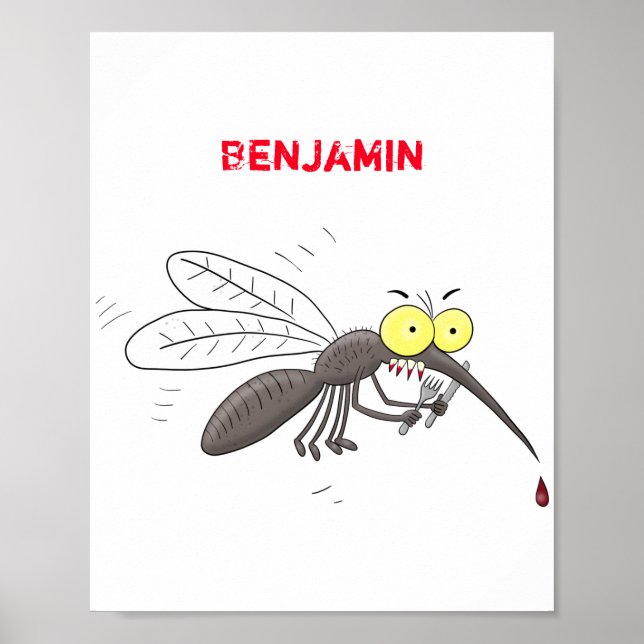 Póster Ilustracion personalizado de insectos de mosquitos (Frente)