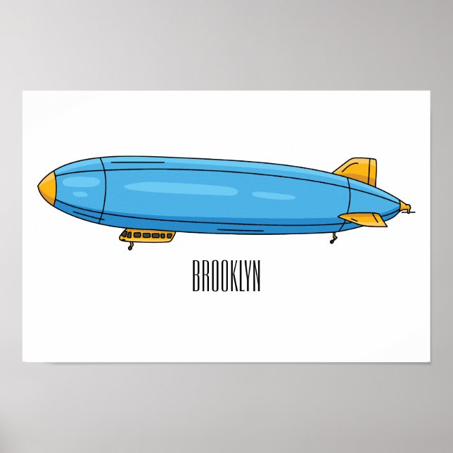 Póster Ilustracion personalizado de la aeronave (Frente)