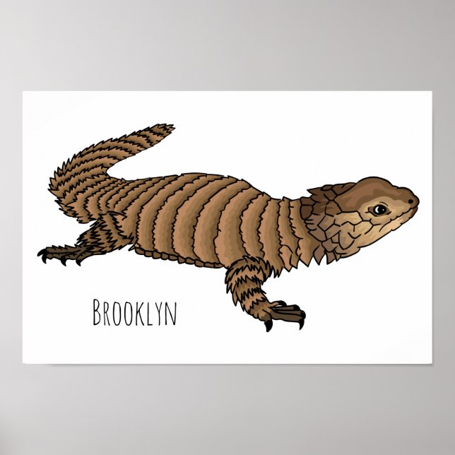 Póster Ilustracion personalizado de lagarto de Armadillo (Frente)