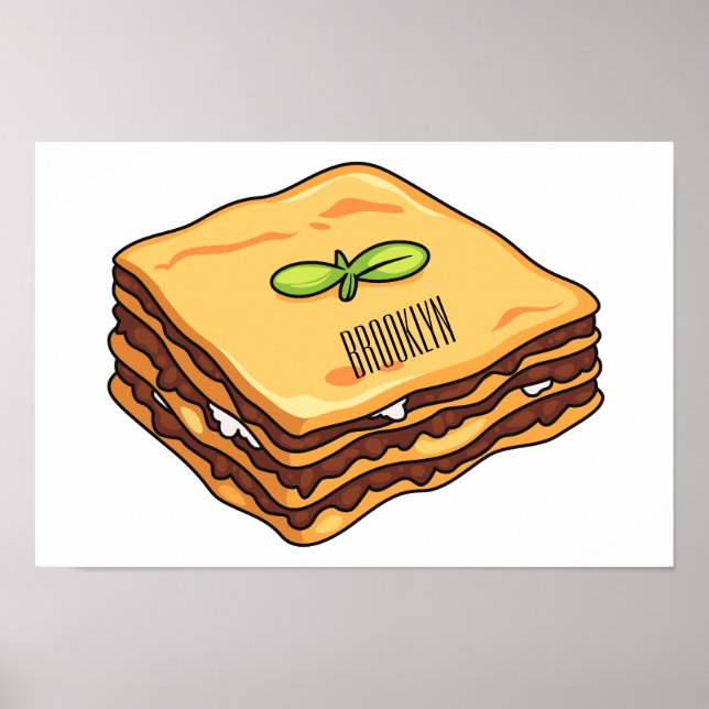 Póster Ilustracion personalizado de Lasagna (Frente)
