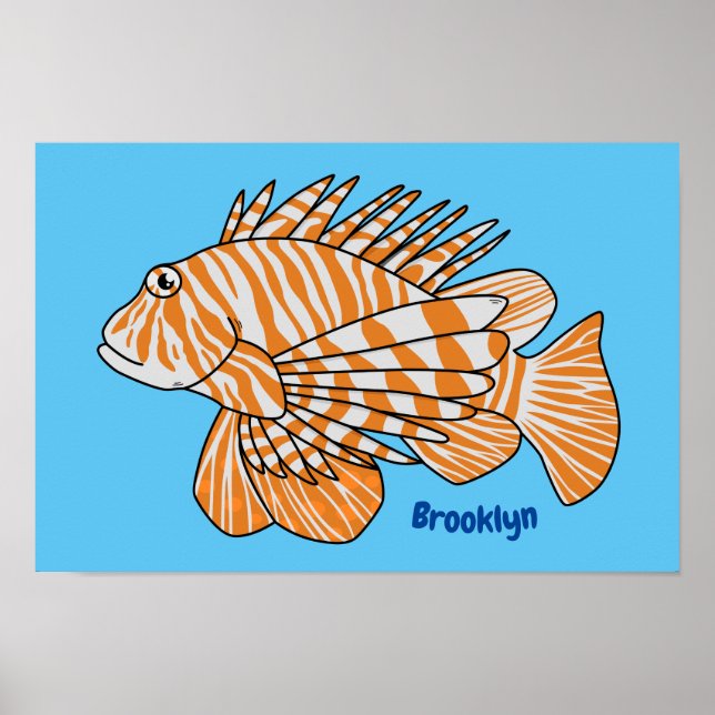 Póster Ilustracion personalizado de leonfish feliz (Frente)