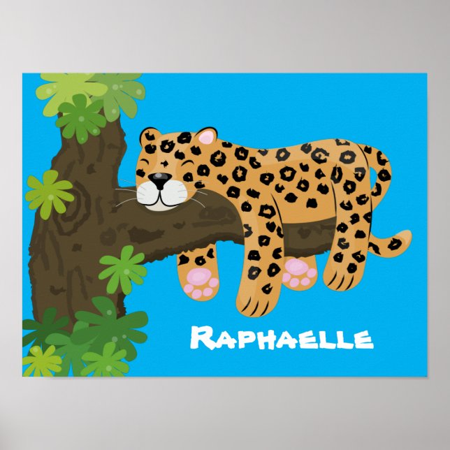 Póster Ilustracion personalizado de leopardo lindo (Frente)