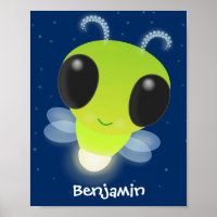 Ilustracion personalizado de luciérnaga con brillo