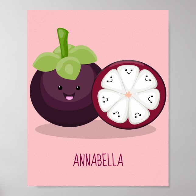 Póster Ilustracion personalizado de mangostino morado (Frente)