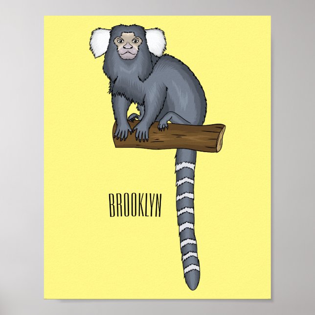 Póster Ilustracion personalizado de marmoset común (Frente)
