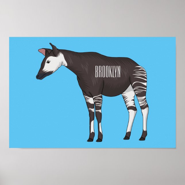 Póster Ilustracion personalizado de Okapi (Frente)